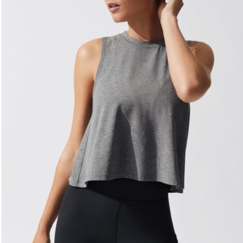 CARBON38 Crop Tank Heather Gray - Medium